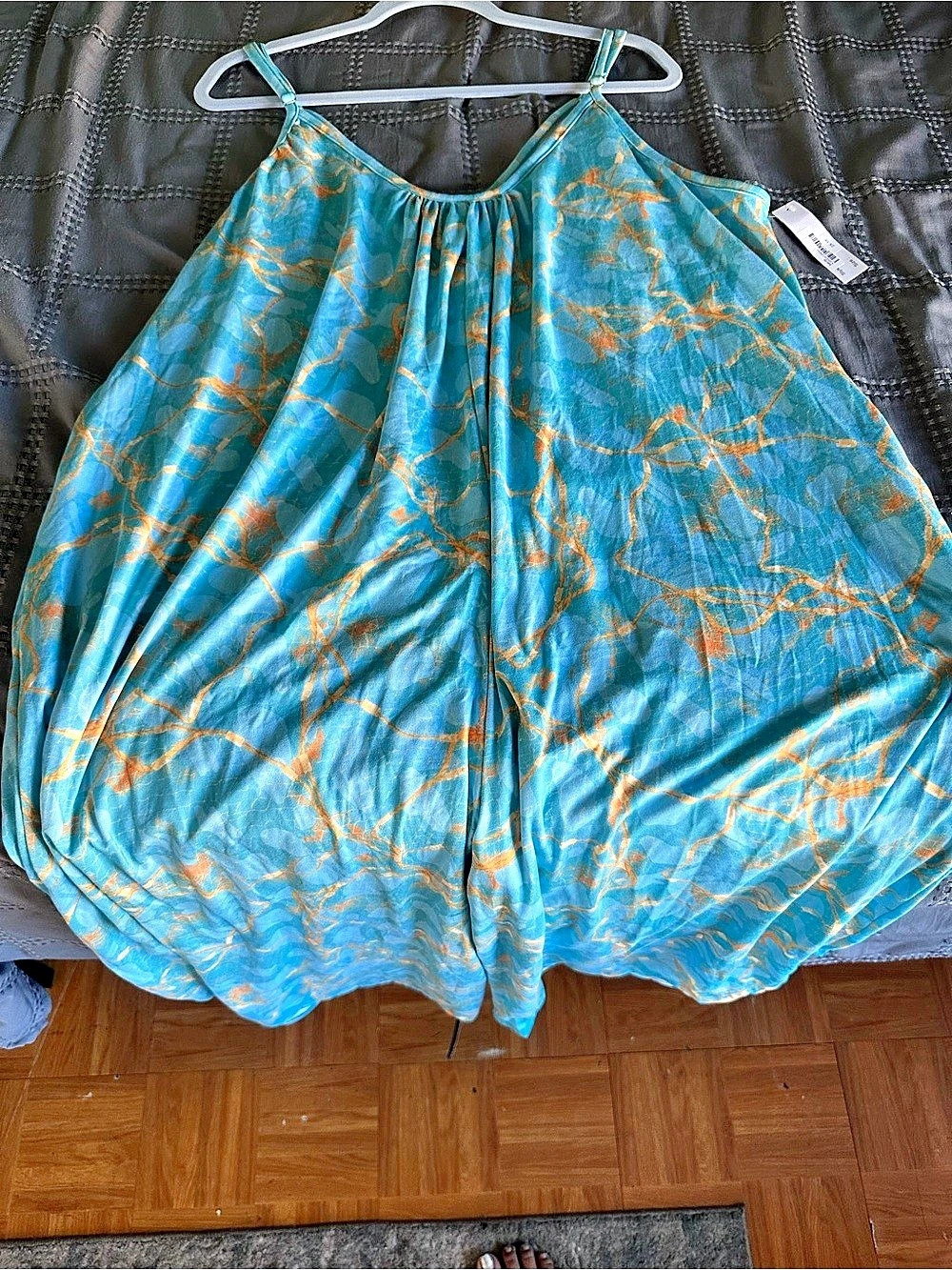 Abstract romper in Blue & Orange new with tag size 2x
